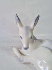 Статуэтка винтажная Lladro &quot;Бело-голубой олень&quot;, фарфор, 15 x 7 x 11 см, Испания, 1960-70гг.