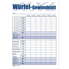 RNK Verlag XXL-Block Wurfelspiel-Gewinnblatt Выигрышная рука в игре с кубиками XXL