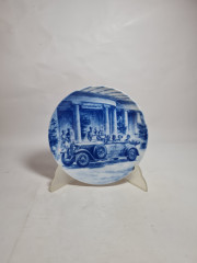 Тарелка декоративная винтажная Genuine Blue China &quot;Тур Мерседес Бенц. Нюрнберг&quot;, мотив 7, фарфор, 19.5 см,Германия, 1960-70гг.