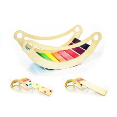 Woodwork for Kids 4 in 1 Kletterbogen Bogenwippe mit Rutsch- und Kletterbrett nach Pikler Art Арочные качели 4 в 1 с горкой и доской для скалолазания в стиле Пиклера